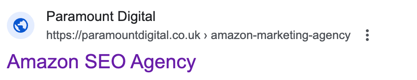 Example of a title tag