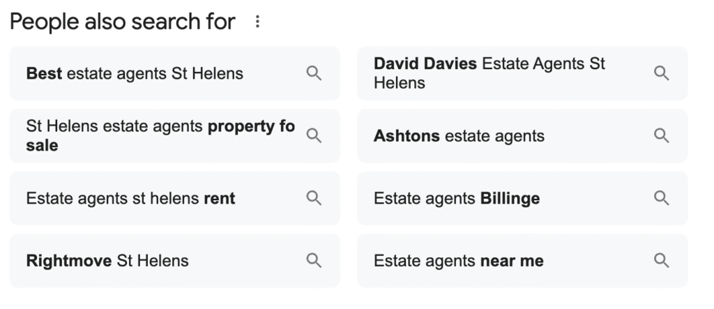 Example of People Also Search for in SERPs