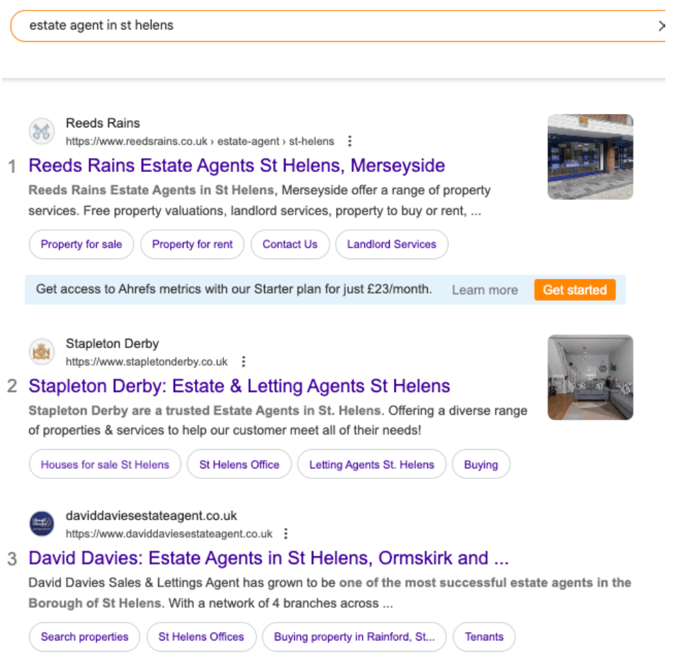 serp result showing local seo performance - Paramount Digital