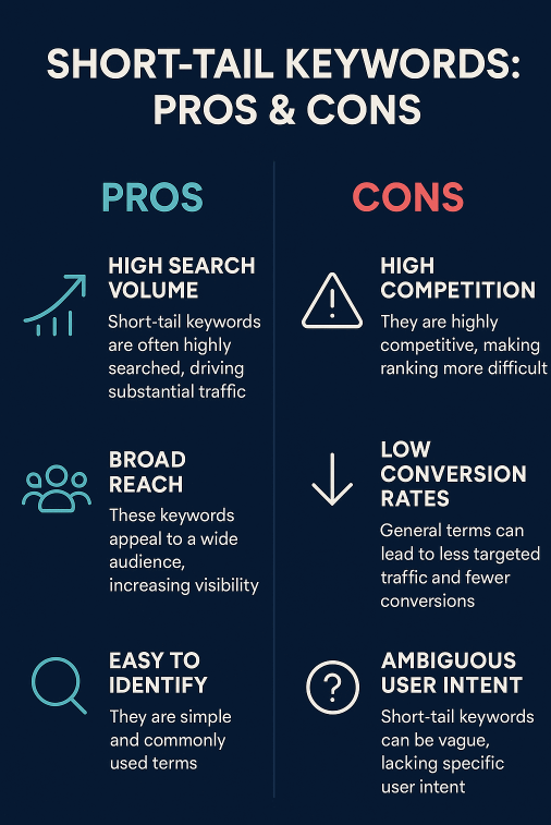 short tail keywords pros and cons
