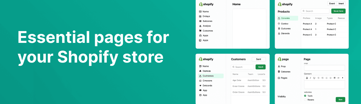 Shopify essential pages