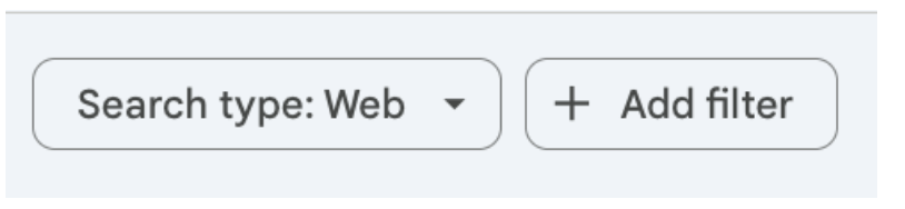 example of the filter option in Google Search Console
