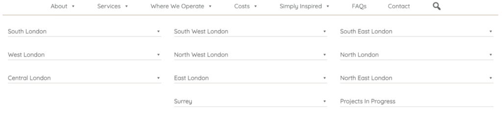 example of linking to local landing pages from a homepage