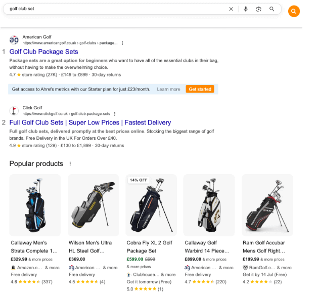 Example of how keyword research for Shopify works to help your products rank in SERPs