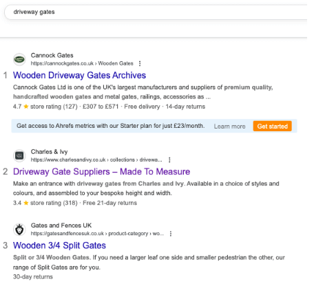 Doing Shopify keyword research helps you appear in SERPs for collection searches