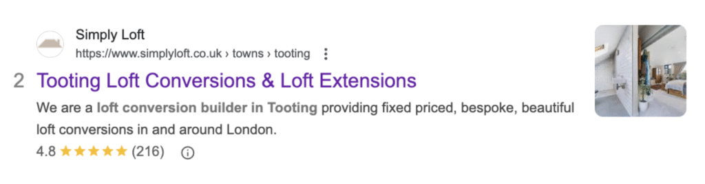 Example of how to optimise a title tag for a location landing page