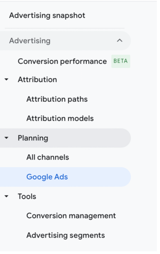 google advertising features ga4